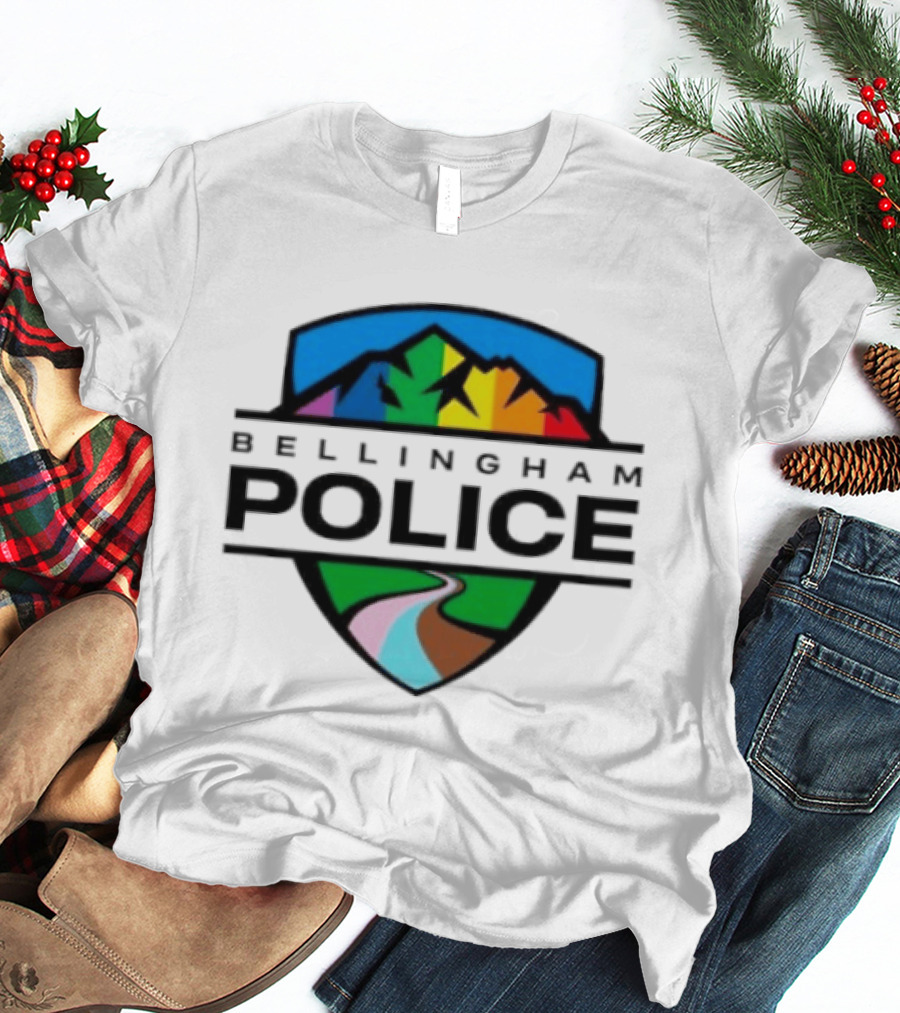 Bellingham Police Pride Mountain Shield LGBTQ Pathway T-Shirt