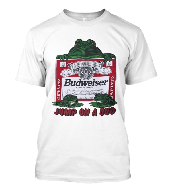Budweiser Genuine King Of Beers Frogs Jump On A Bud T-Shirt