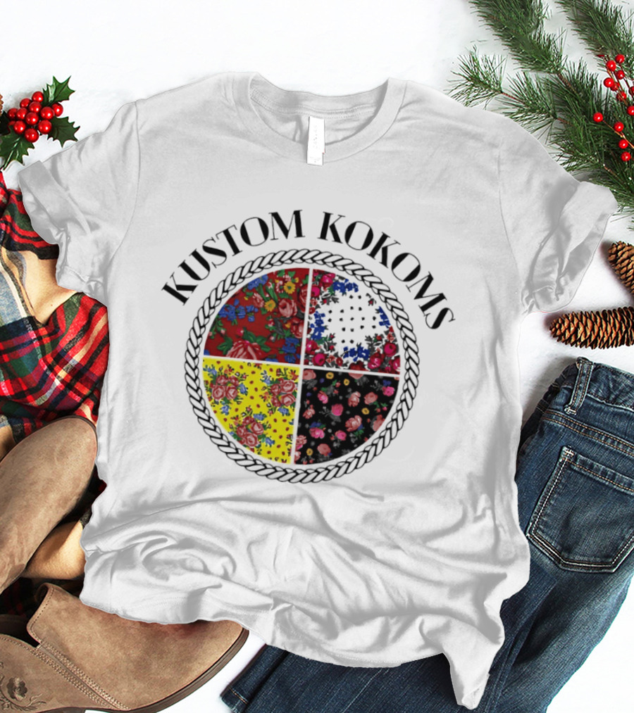 Kustom Kokoms Est 2024 Floral Kokom Patchwork T-Shirt