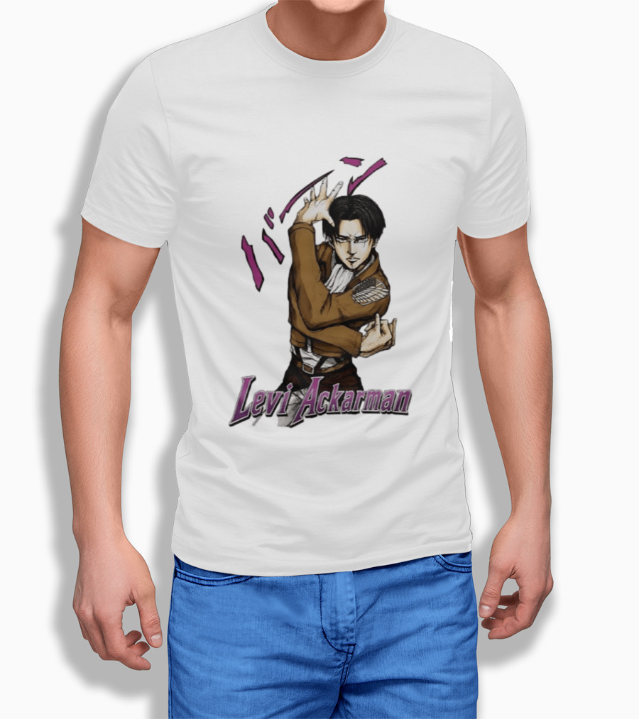 Levi Ackerman Anime Character Pose Attack On Titan Manga T-Shirt