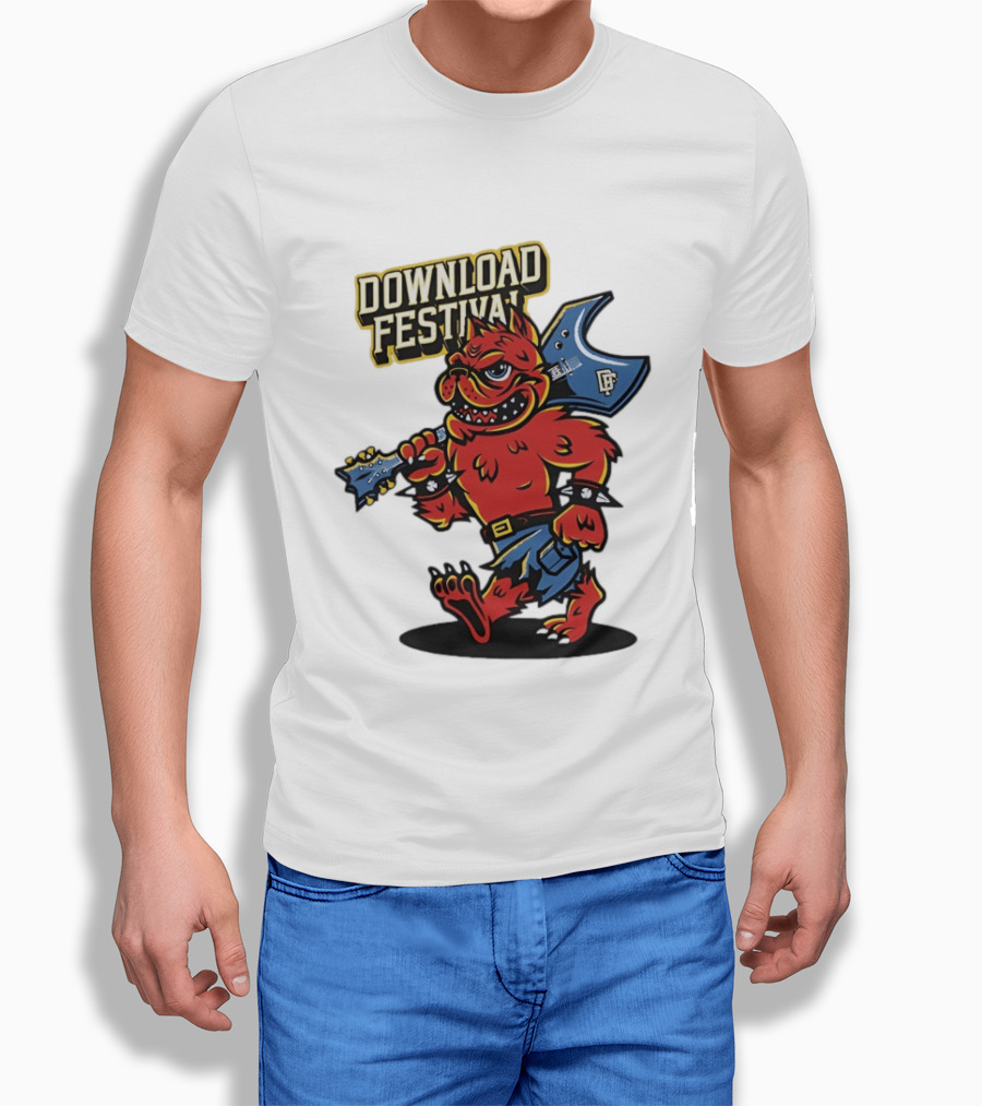 Download Festival Hellhound Character With Guitar T-Shirt
