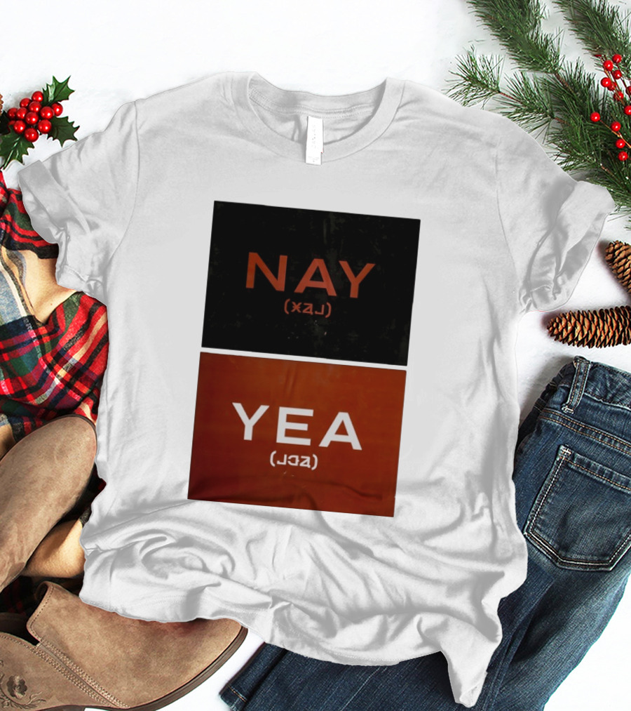 Nay Yea Minimalist Affirmation Negation Optical Illusion T-Shirt