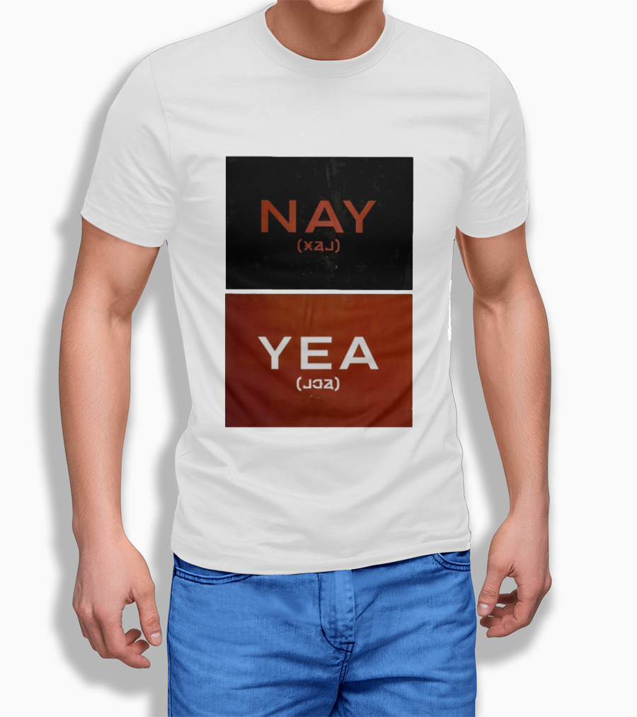 Nay Yea Minimalist Affirmation Negation Optical Illusion T-Shirt