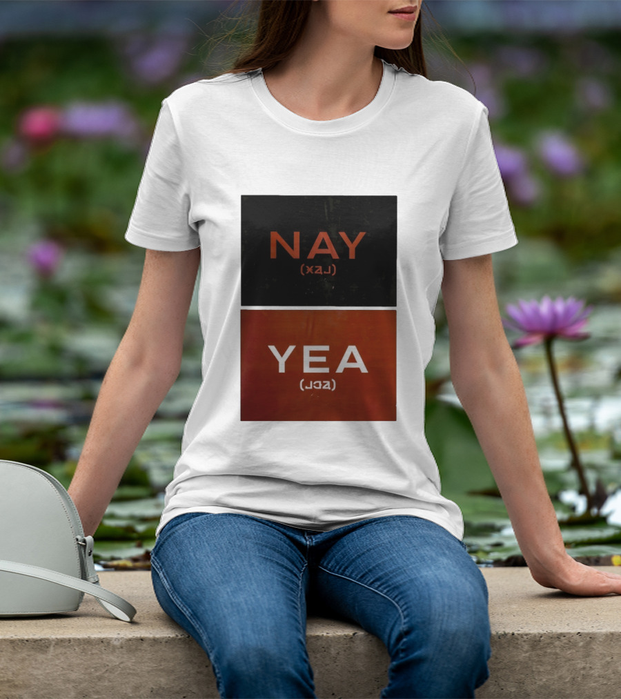 Nay Yea Minimalist Affirmation Negation Optical Illusion T-Shirt