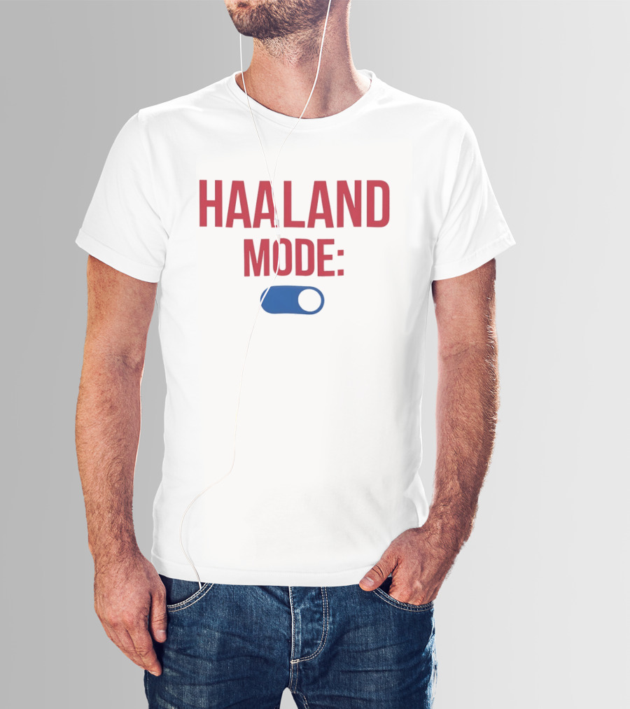 Haaland Mode Toggle Switch Manchester City Blue Red T-Shirt