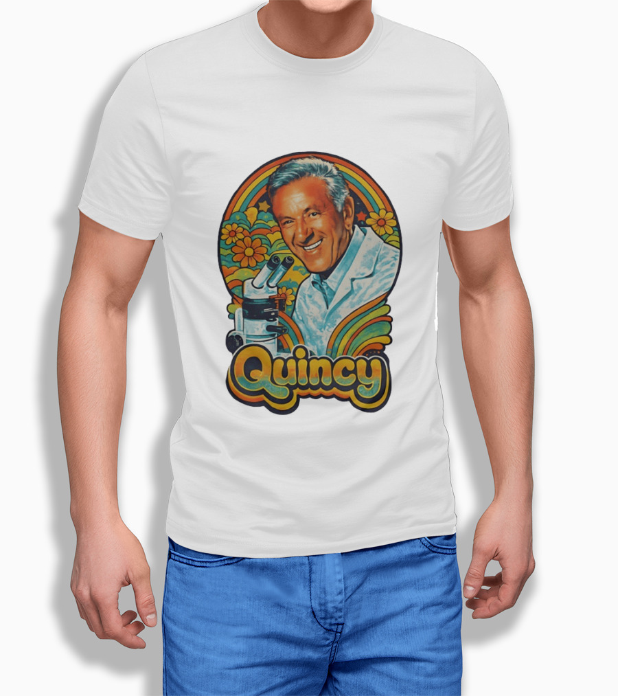 Quincy Scientist Jack Klugman Vintage Retro Flowers And Microscopes T-Shirt