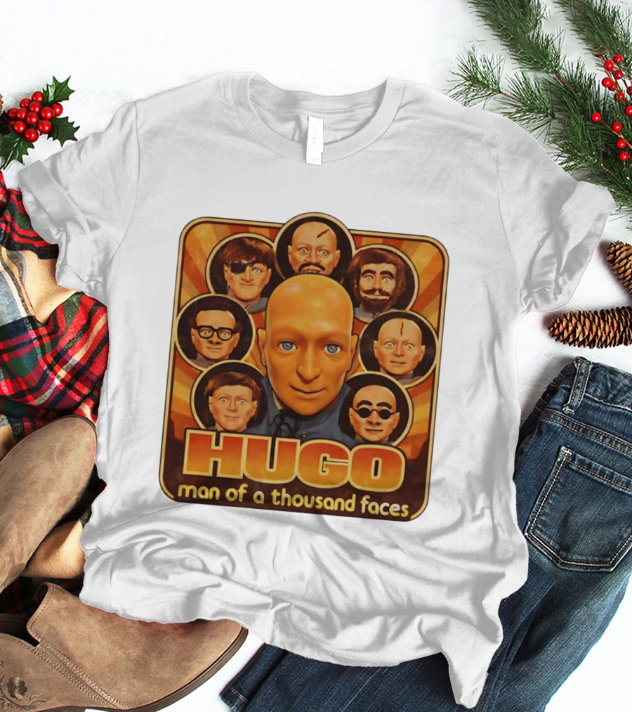 Hugo Man Of A Thousand Faces Ventriloquist Dummy Mask Collection T-Shirt