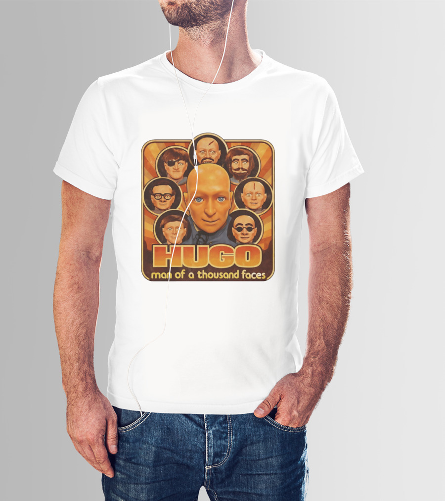 Hugo Man Of A Thousand Faces Ventriloquist Dummy Mask Collection T-Shirt