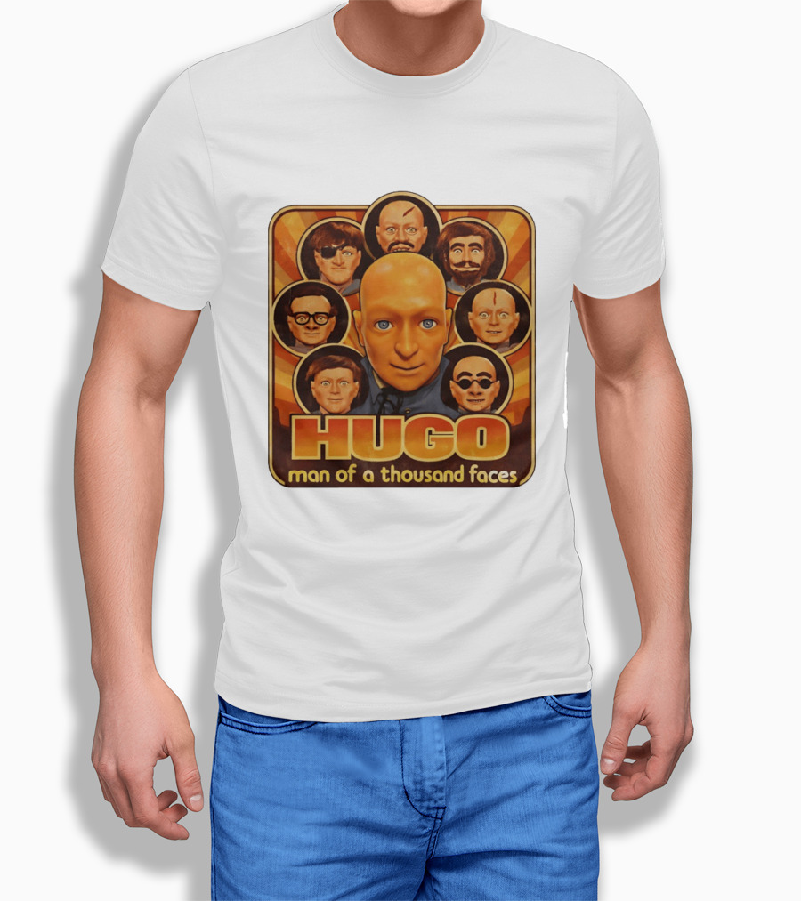 Hugo Man Of A Thousand Faces Ventriloquist Dummy Mask Collection T-Shirt