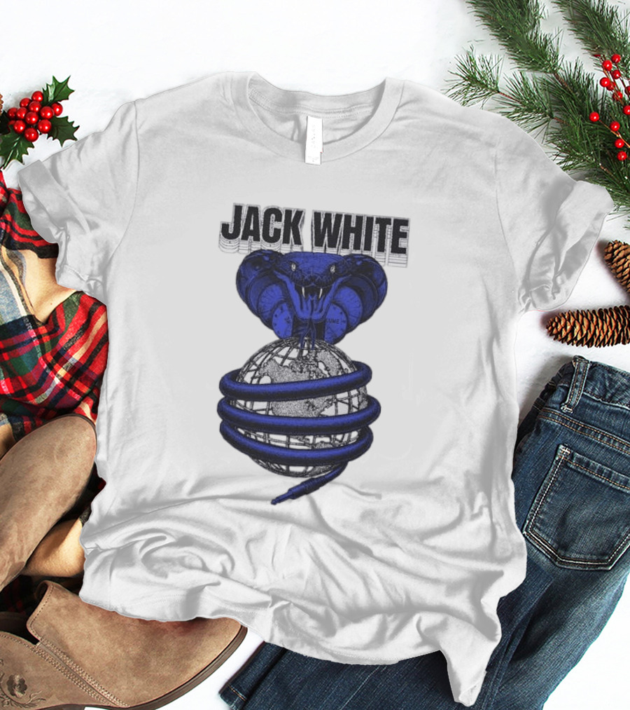 Jack White No Name Tour 2026 Snake Wrapped Around Globe T-Shirt