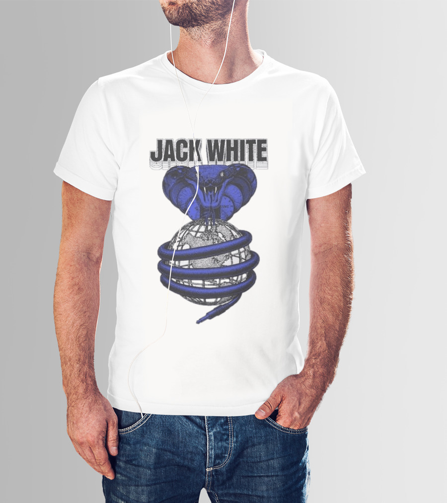 Jack White No Name Tour 2026 Snake Wrapped Around Globe T-Shirt