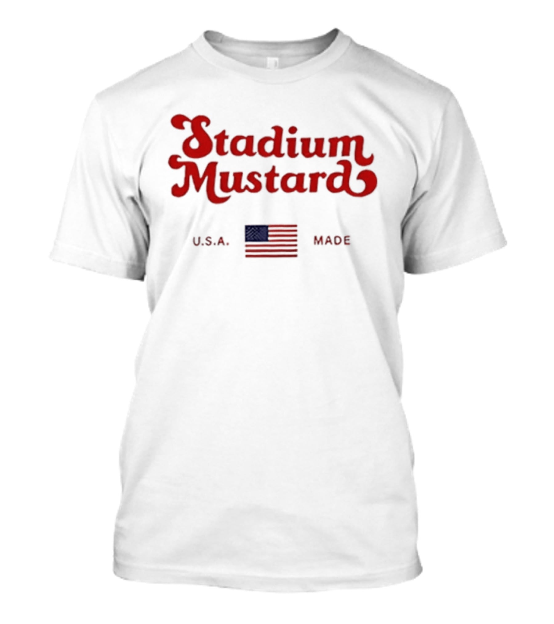 Stadium Mustard USA Made American Flag T-Shirt