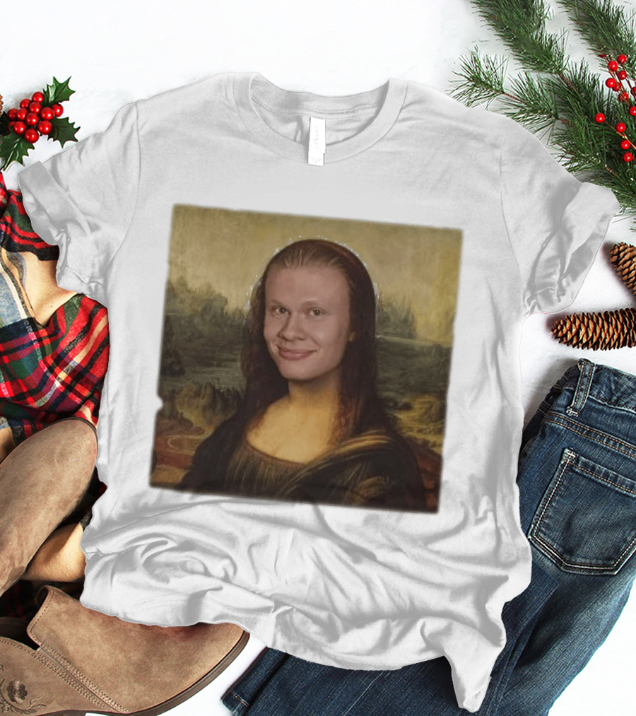 Mona Lisa Erling Haaland Meme Face Fusion T-Shirt