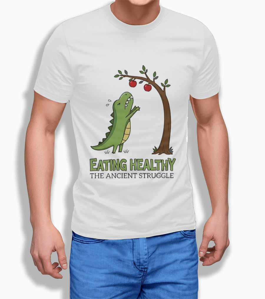 Eating Healthy Rex The Ancient Struggle With Apples T-Shirt