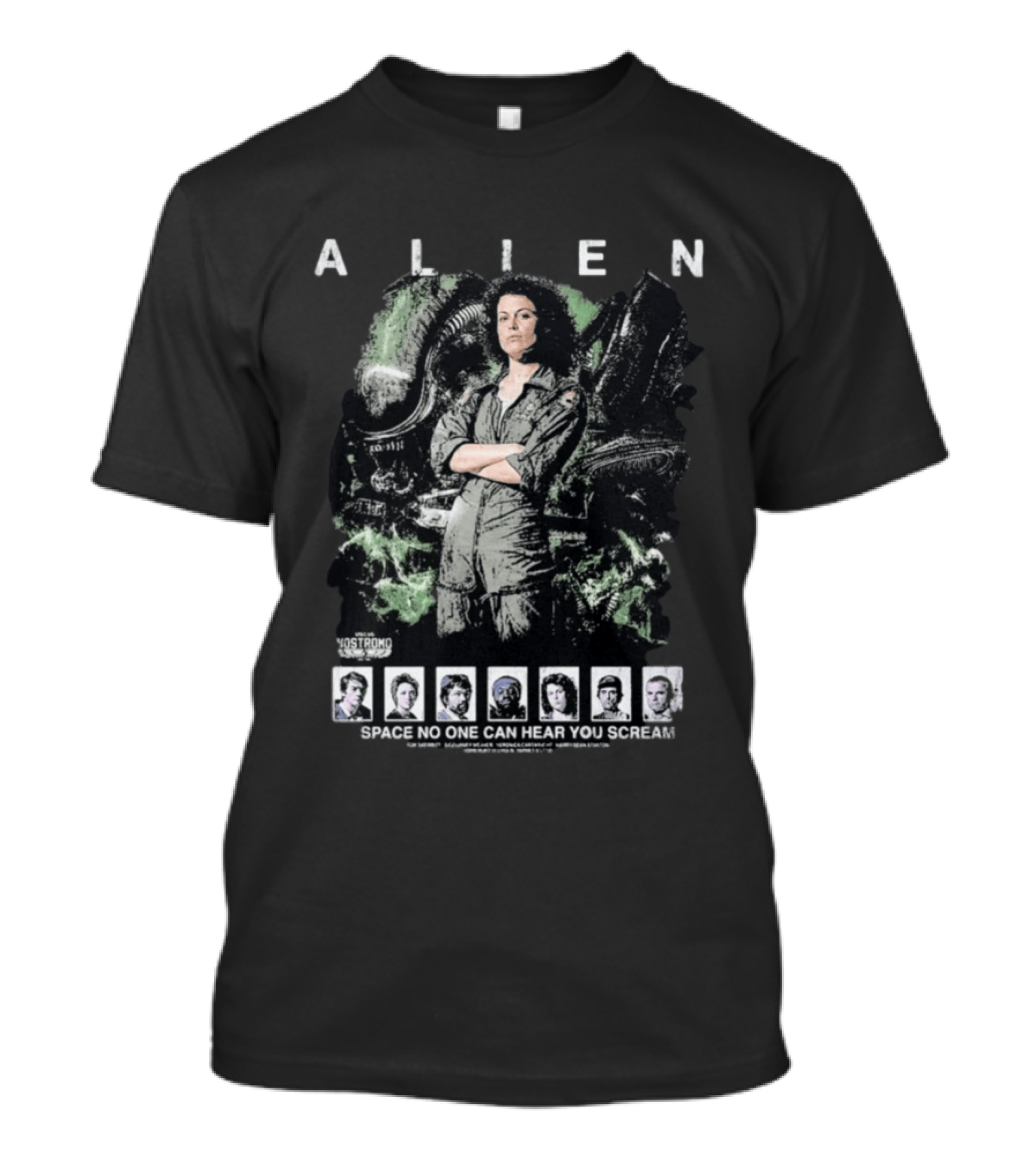 ALIEN Space No One Can Hear You Scream Nostromo Crew T-Shirt