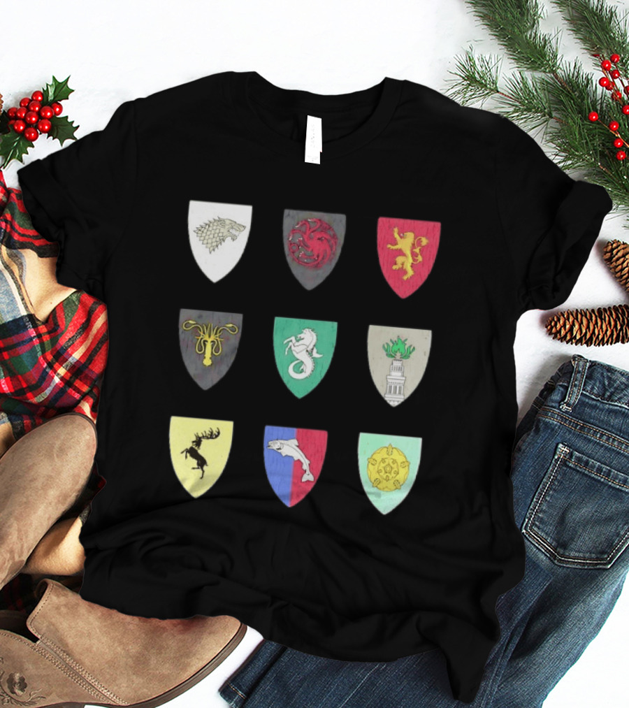 Game Of Thrones Westeros House Sigils Stark Targaryen Lannister Greyjoy Tully Baratheon بأأ** T-Shirt