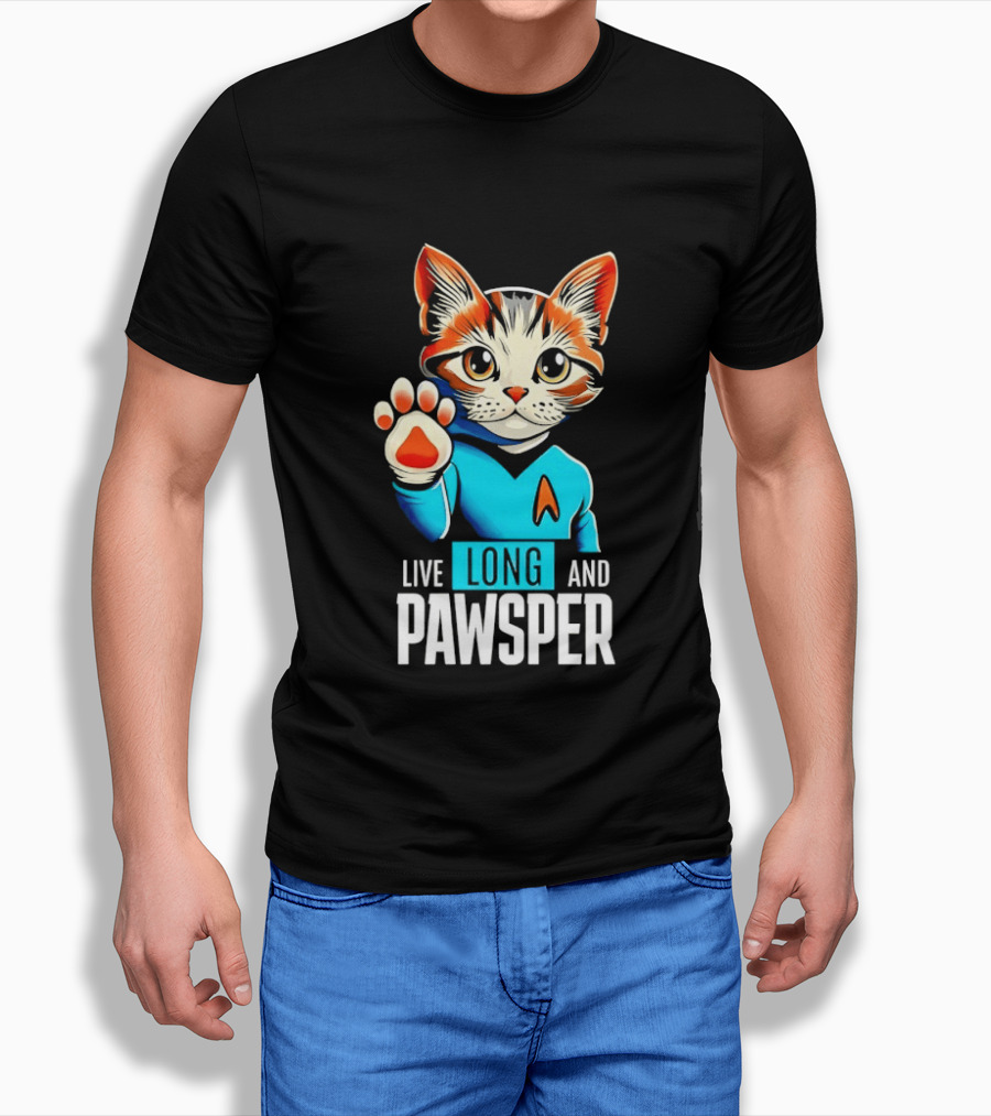 Cat Live Long And Pawsper Fun Feline Cosplay T-Shirt