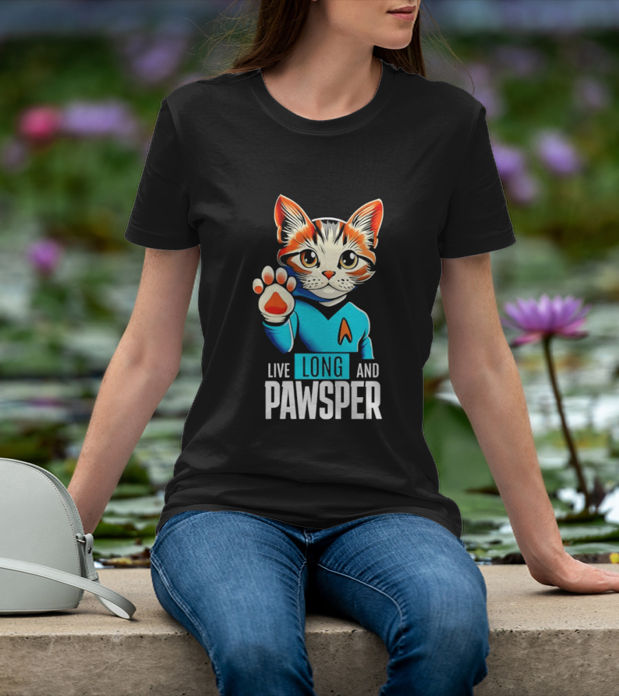 Cat Live Long And Pawsper Fun Feline Cosplay T-Shirt