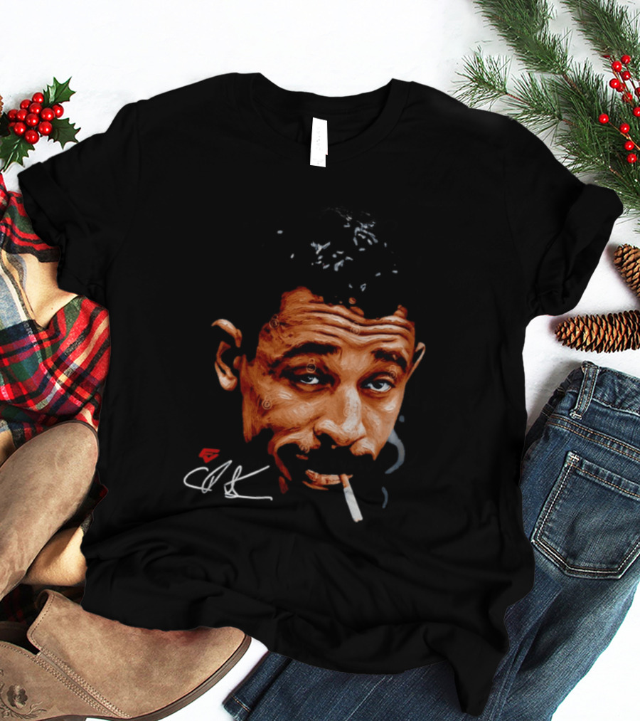 Charles Bukowski Cigarette Artwork CK Signature T-Shirt