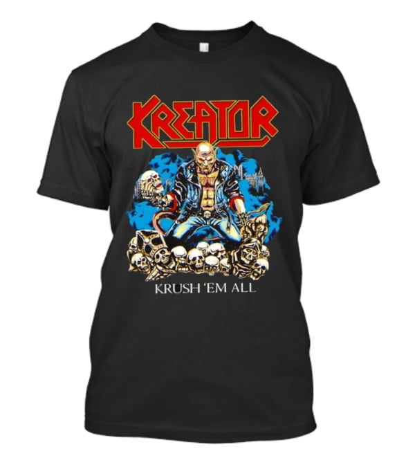 Kreator Krush 'Em All Thrash Metal Skulls And Warrior T-Shirt