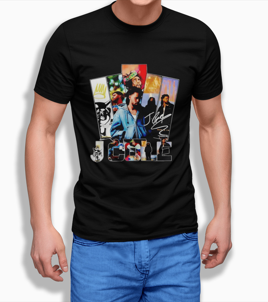 J Cole Woobst Collage Artwork With Crown And Signature T-Shirt