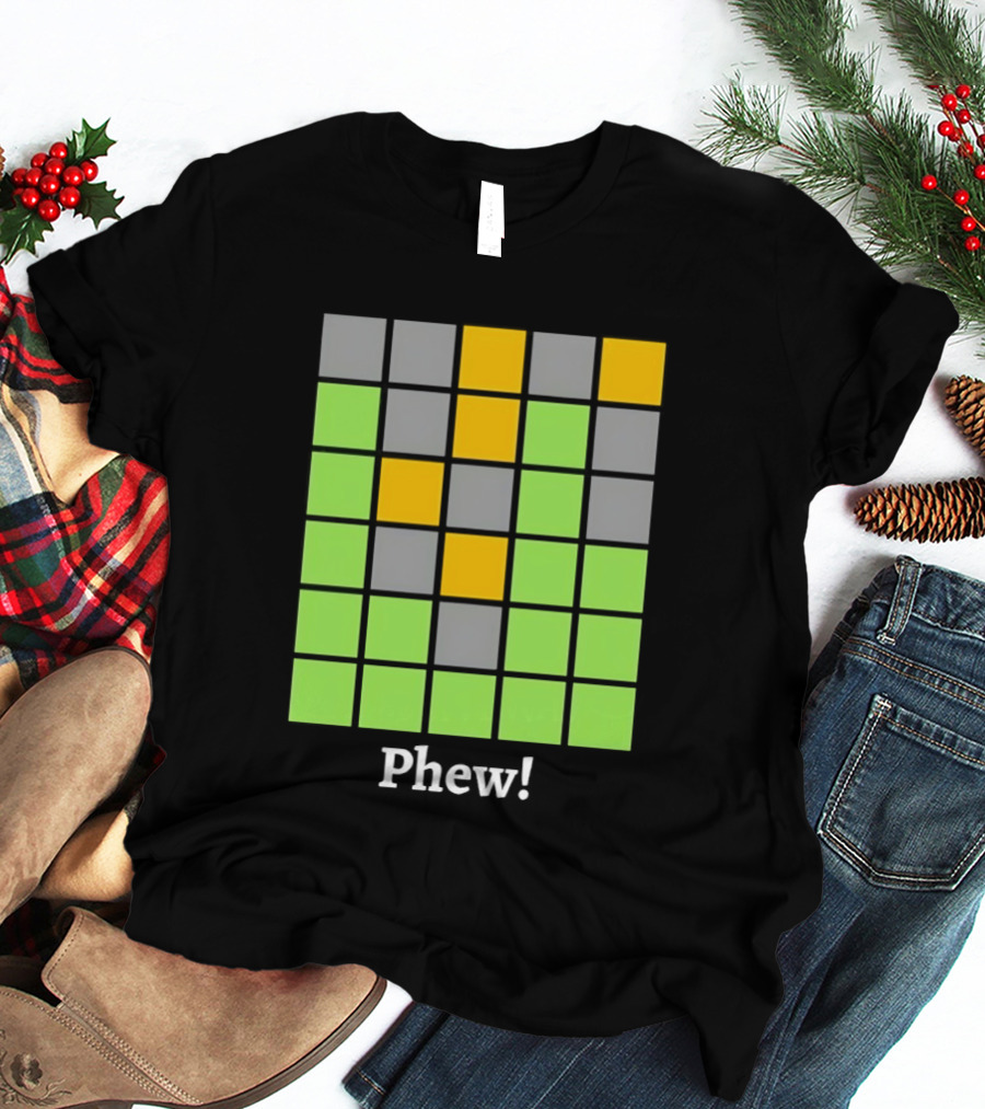 Minesweeper Phew Grid Game Board Text Phew T-Shirt