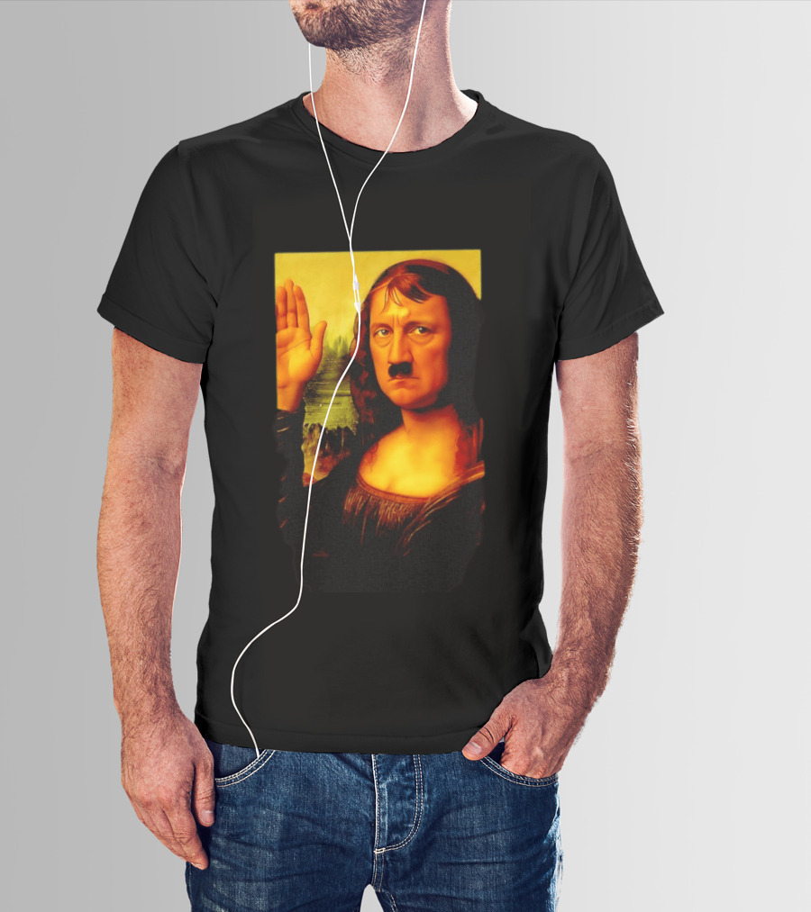Mona Lisa Hitler Mashup Painting Iconic Fusion T-Shirt