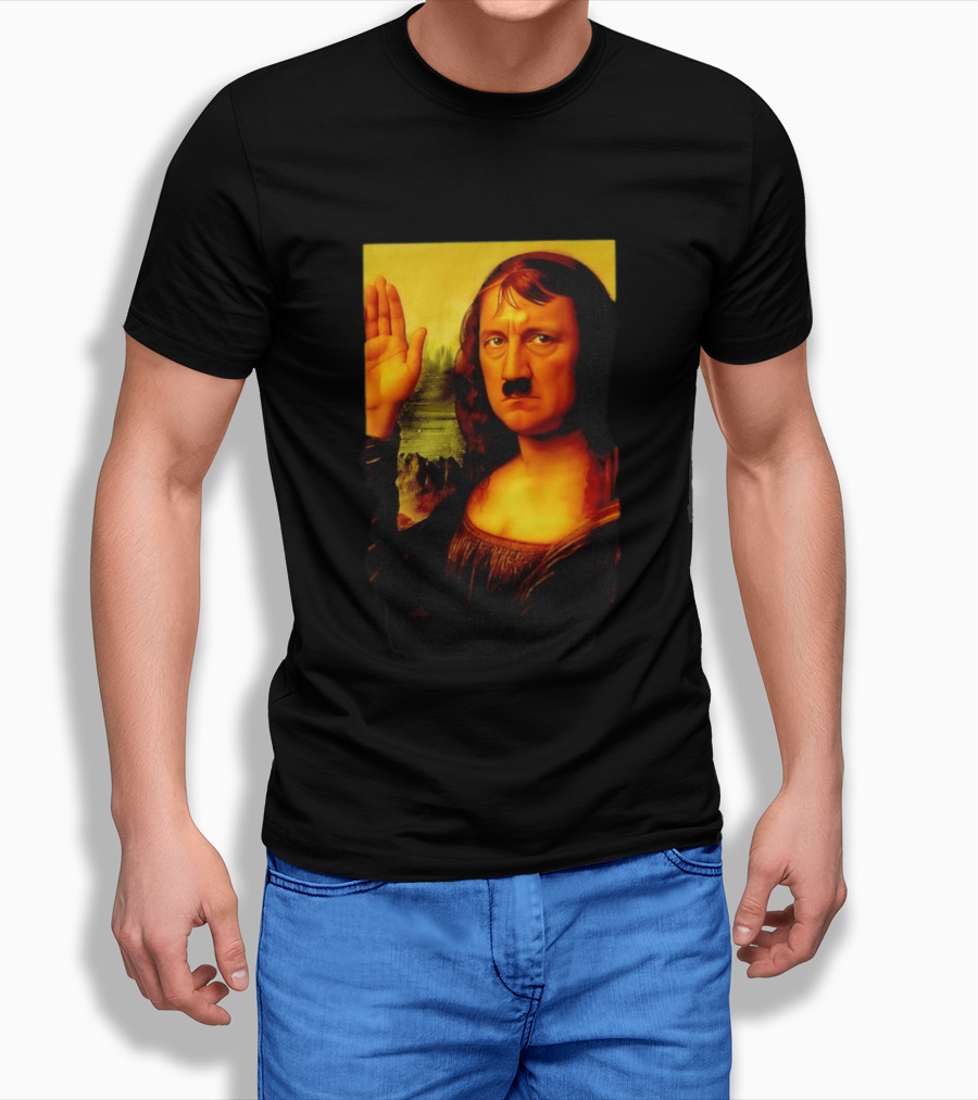 Mona Lisa Hitler Mashup Painting Iconic Fusion T-Shirt