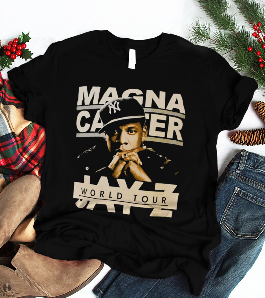 Jay Z Magna Carter World Tour Yankees Cap T-Shirt