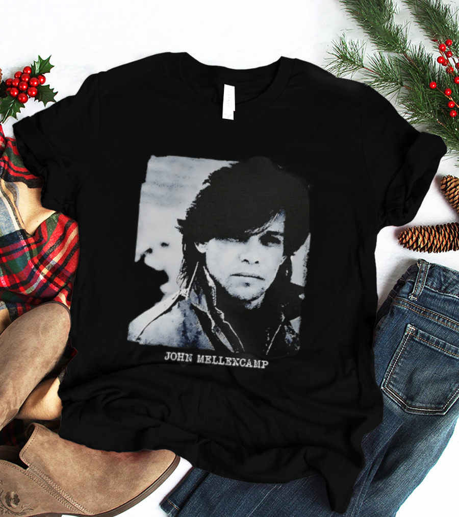 John Mellencamp Rock Music Singer Black And White T-Shirt