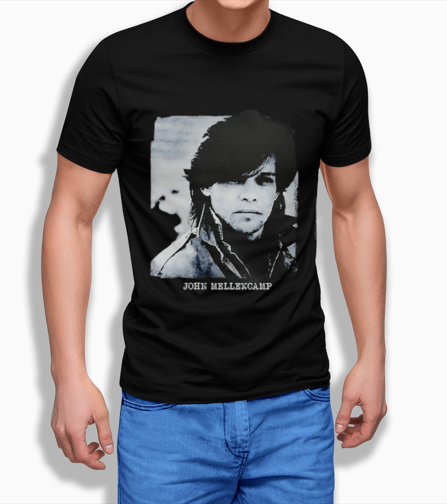 John Mellencamp Rock Music Singer Black And White T-Shirt