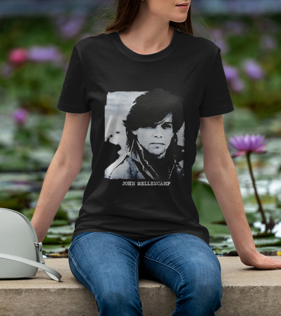 John Mellencamp Rock Music Singer Black And White T-Shirt