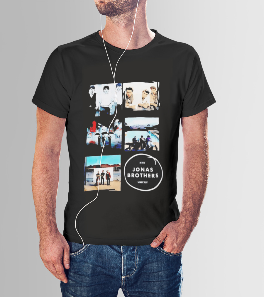 Jonas Brothers Collage MMV MMXXIV Music Band Photos Collection T-Shirt