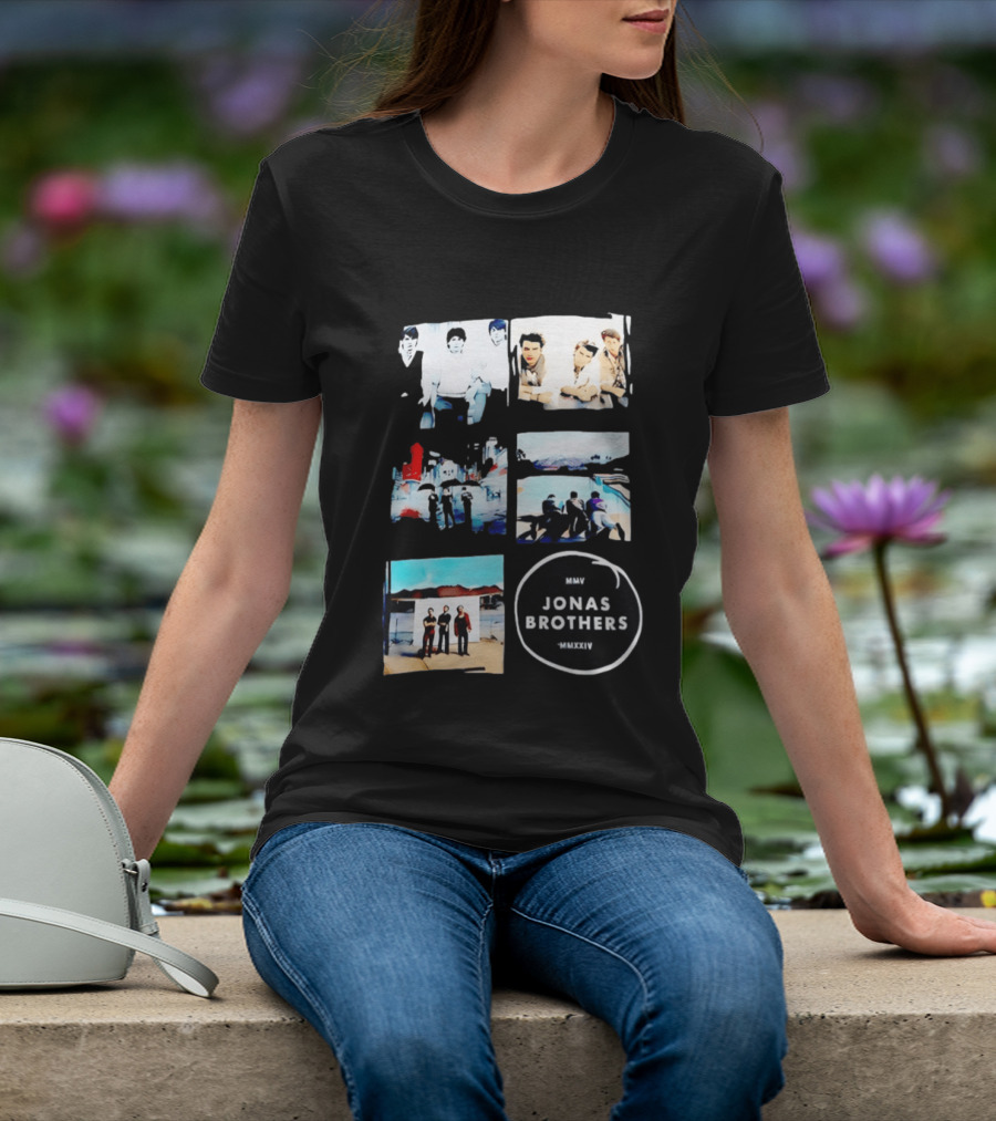Jonas Brothers Collage MMV MMXXIV Music Band Photos Collection T-Shirt