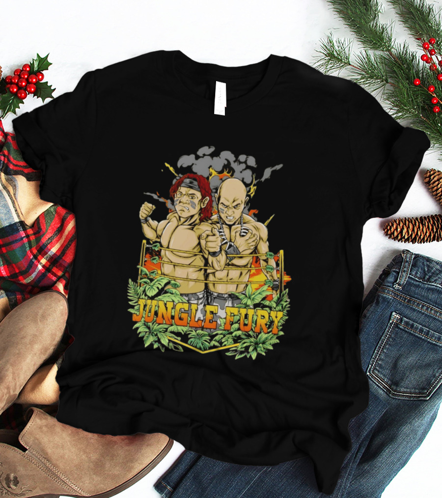 Jungle Fury Wrestling Duo Tag Team Explosive Showdown T-Shirt