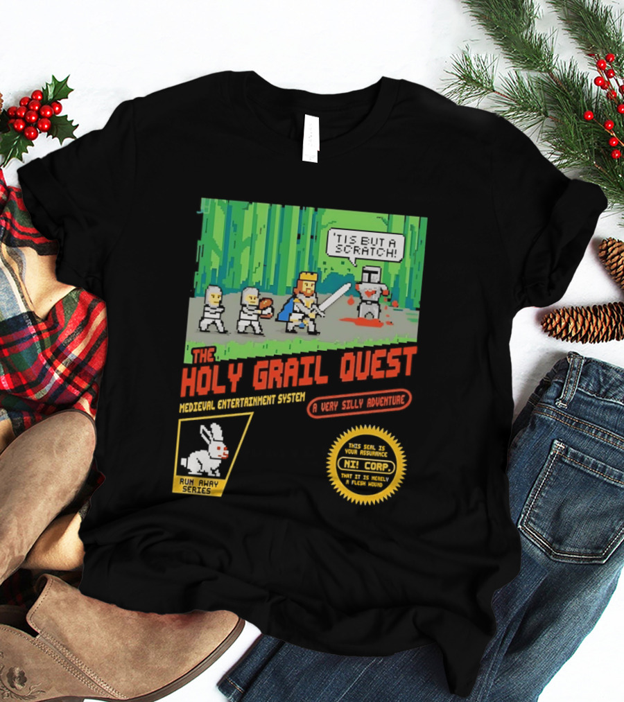 The Holy Grail Quest Medieval Entertainment System A Very Silly Adventure High Score T-Shirt