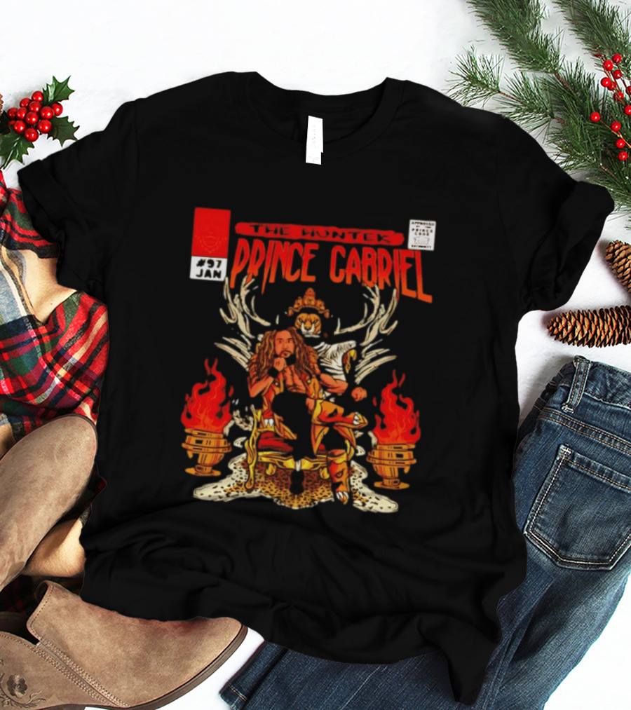 The Hunter Prince Gabriel 97 Jan Comic Book Cover Deer Antlers Flaming Torches T-Shirt