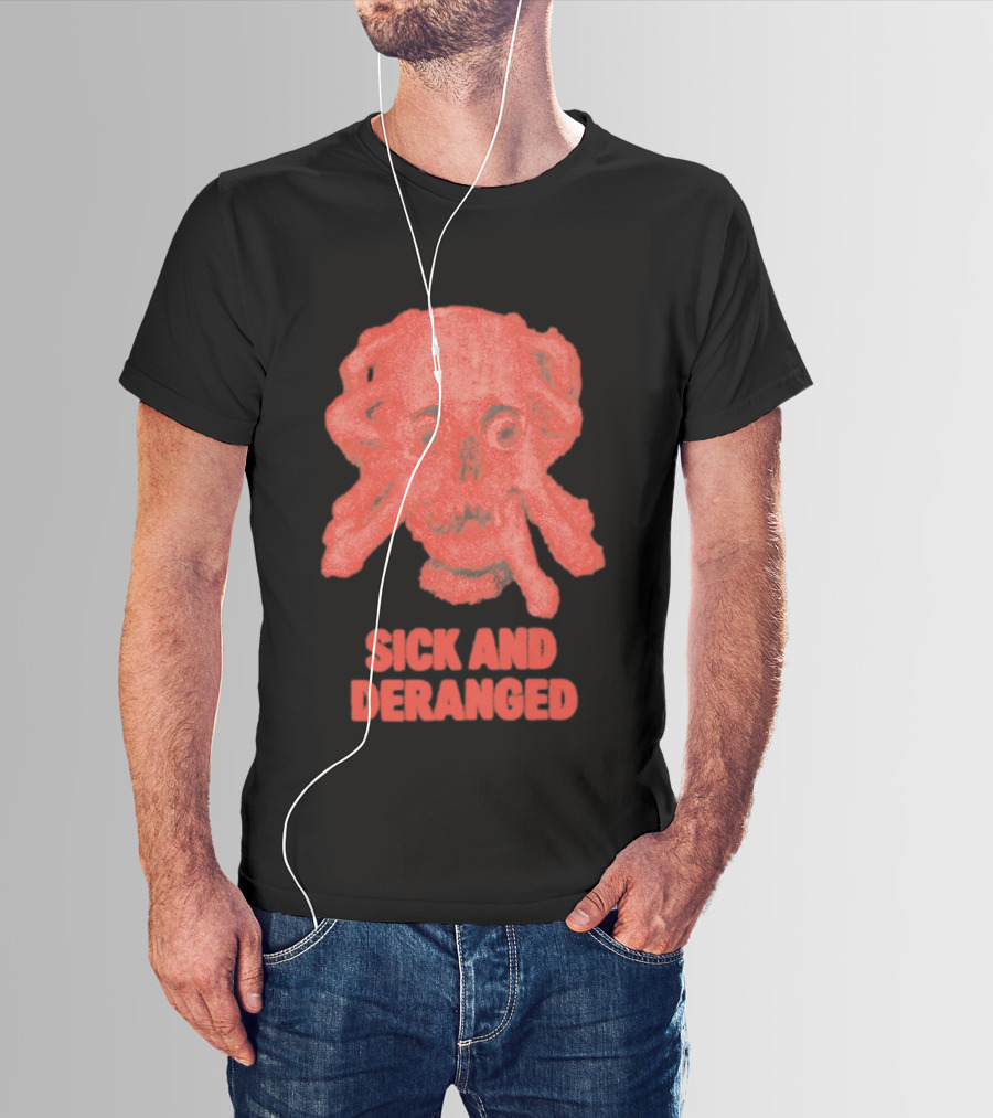 Sick And Deranged Skull Gothic Edgy Horror T-Shirt