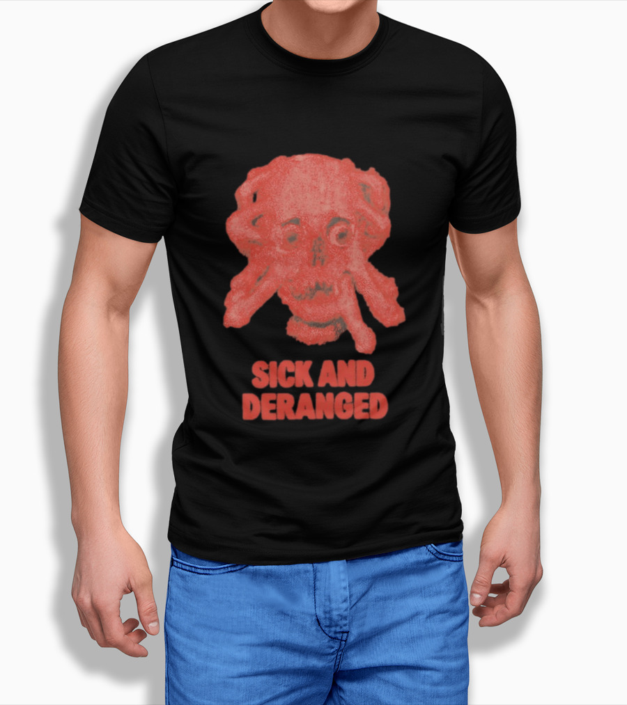Sick And Deranged Skull Gothic Edgy Horror T-Shirt