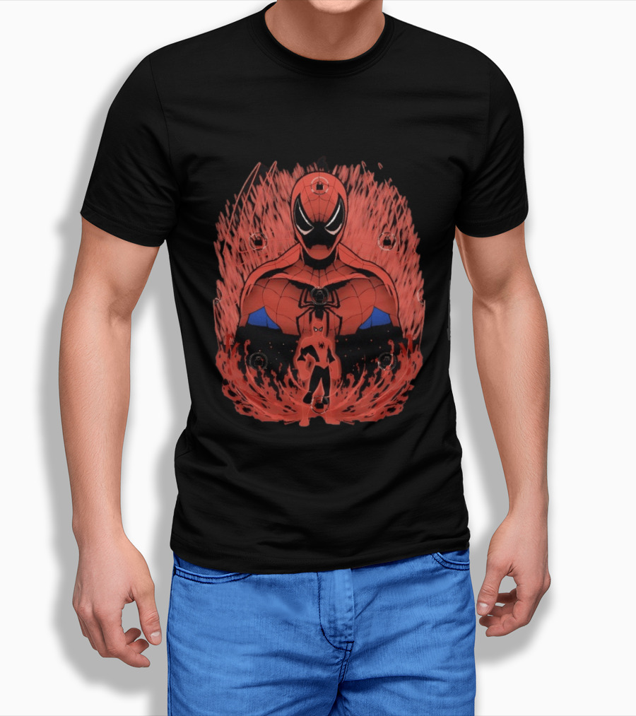 Spider Man Friendly Webslinger Shadowwork Comic T-Shirt