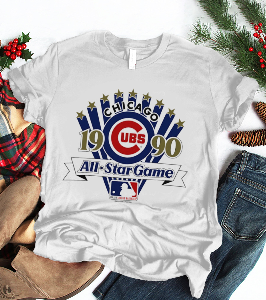 Chicago Cubs 1990 MLB All Star Game Logo Stars Blue Red T-Shirt