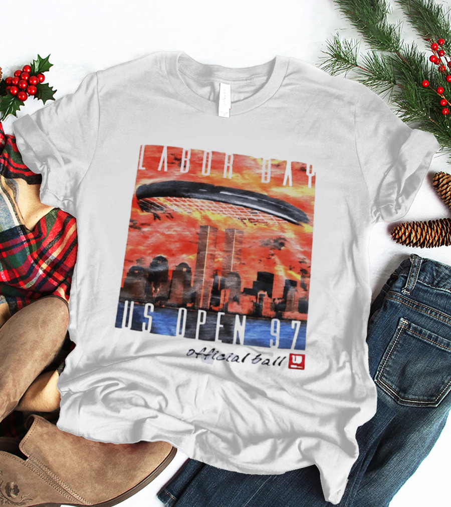Labor Day US Open 97 Wilson Official Ball Twin Towers Skyline T-Shirt
