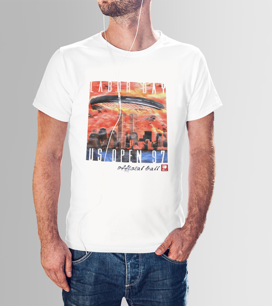 Labor Day US Open 97 Wilson Official Ball Twin Towers Skyline T-Shirt