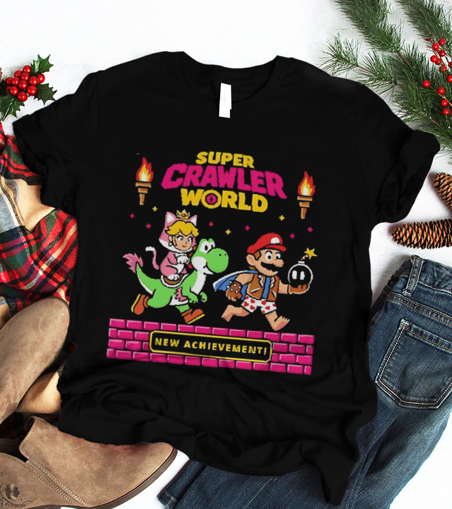 Super Crawler World Mario Peach Yoshi New T-Shirt