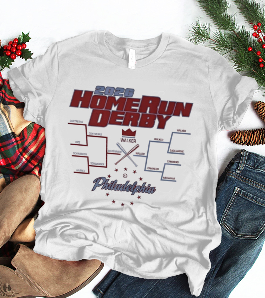 2026 Home Run Derby Bracket Philadelphia Baseball Event Stars And Crown T-Shirt
