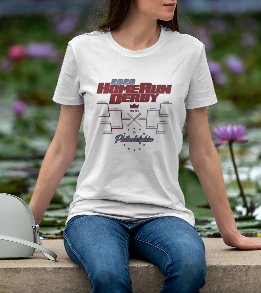 2026 Home Run Derby Bracket Philadelphia Baseball Event Stars And Crown T-Shirt