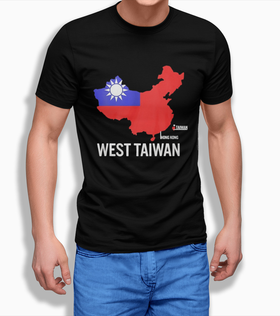 West Taiwan Map Political Geopolitical With Flag T-Shirt