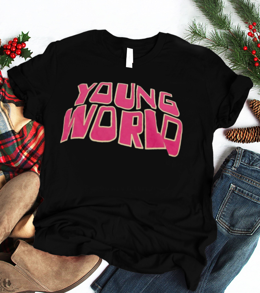 Young World Streetwear Pink Bold Text Fashion T-Shirt