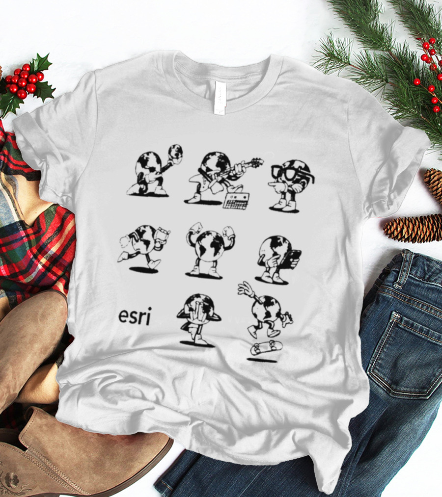 Globie Esri Cartoon Characters Sketch Collection T-Shirt