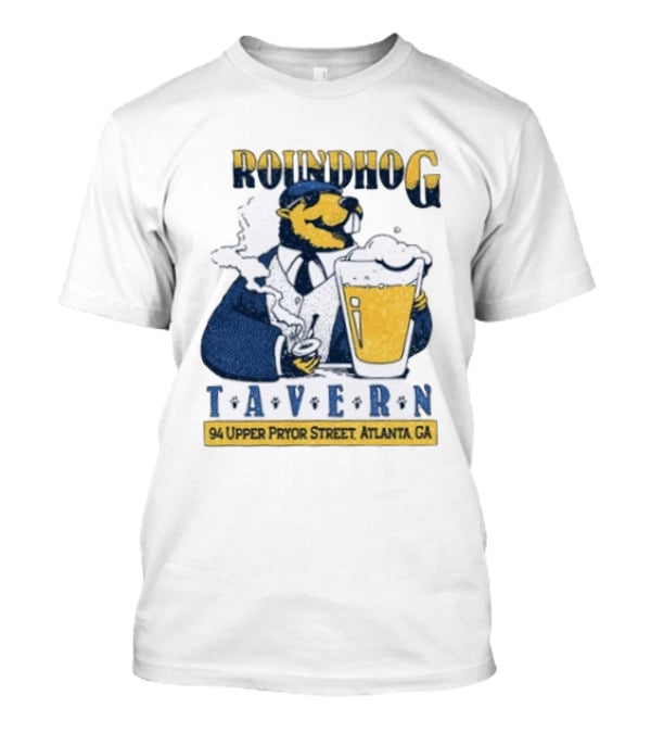 Groundhog Tavern 94 Upper Pryor Street Atlanta GA Vintage Style Beer And Smoke T-Shirt